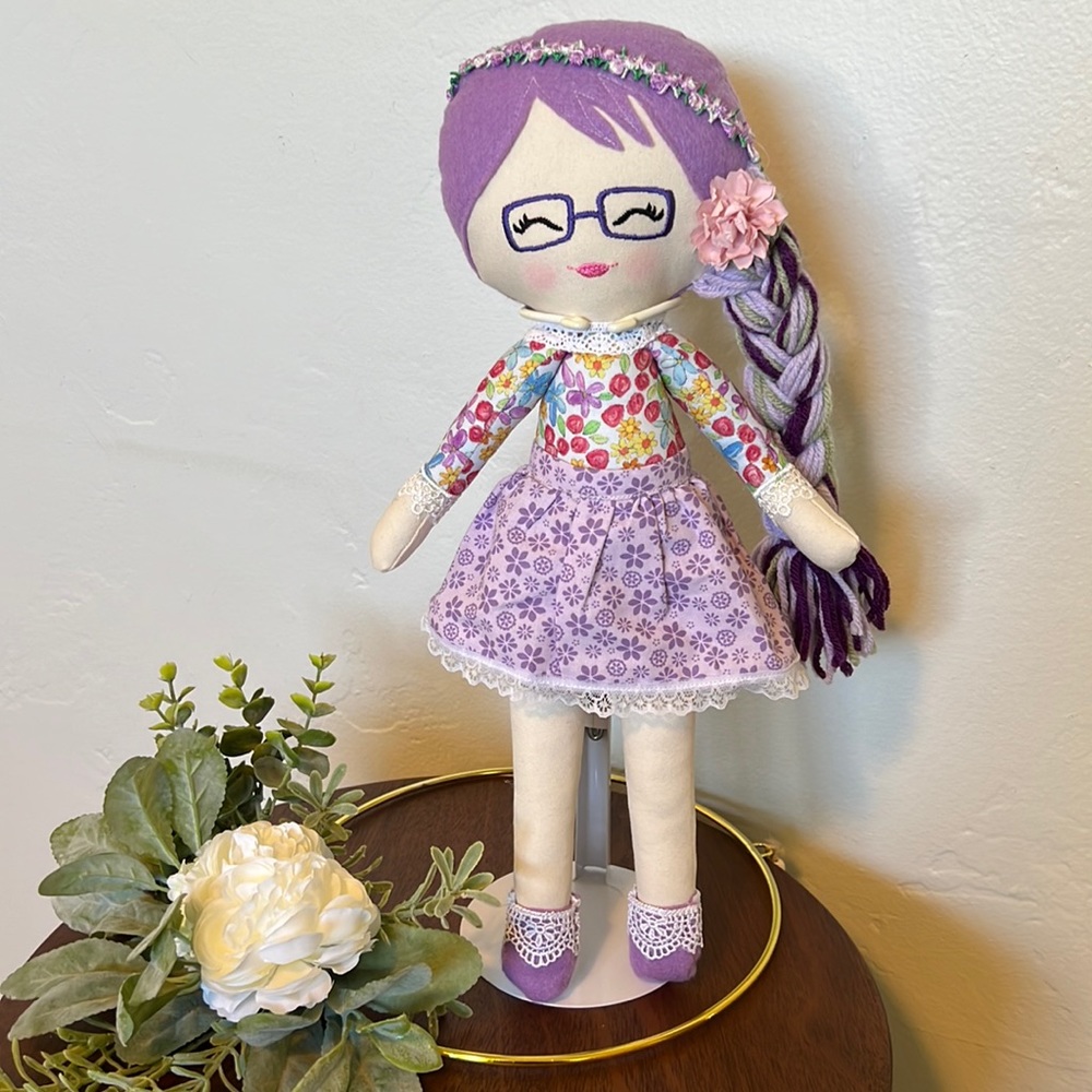 Handmade Cloth Rag Doll with skirt, Big Sister Doll, Birthday Gift Doll, Unique